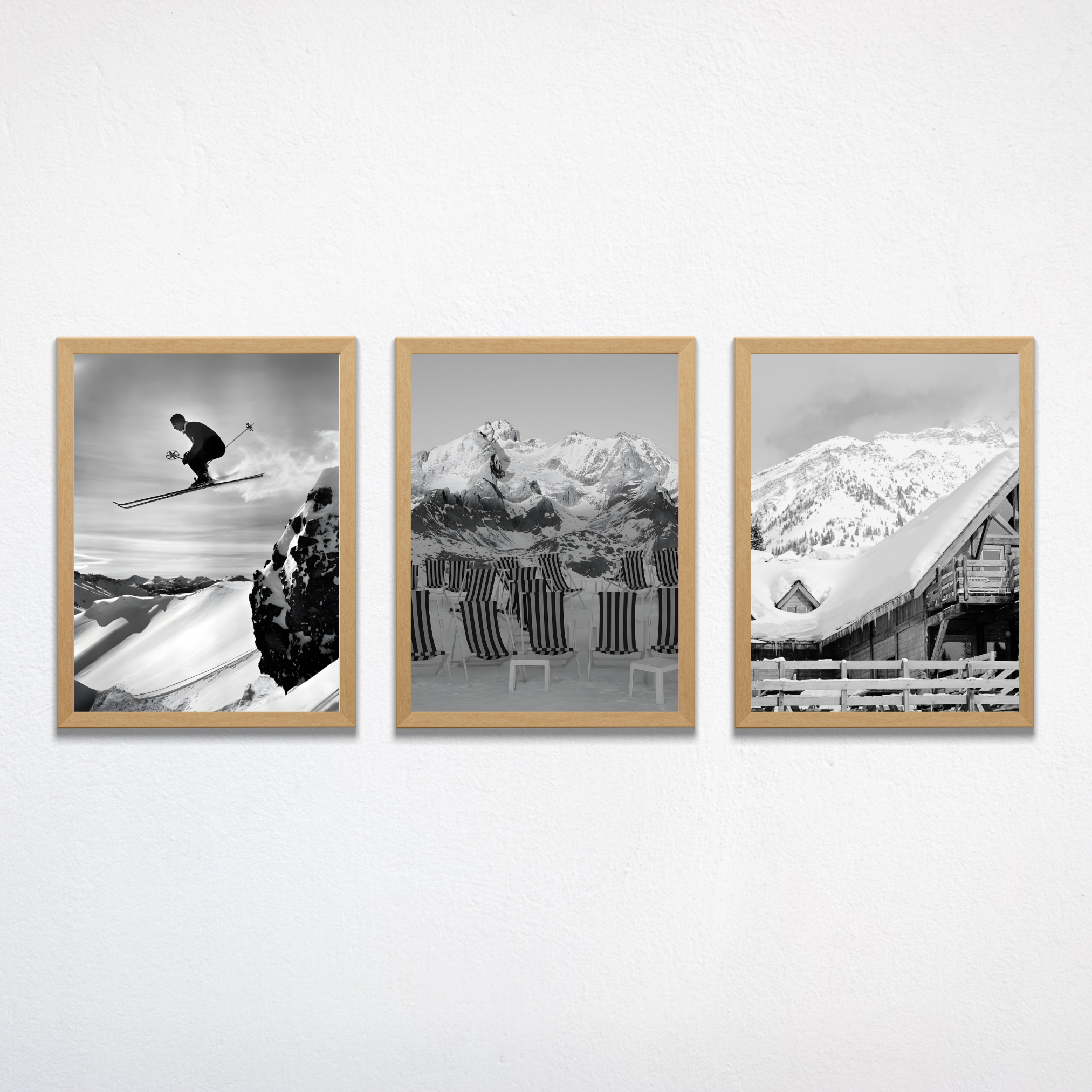 Skieur - 3 Affiches