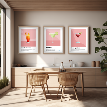 Pack de 3 affiches - Cocktail