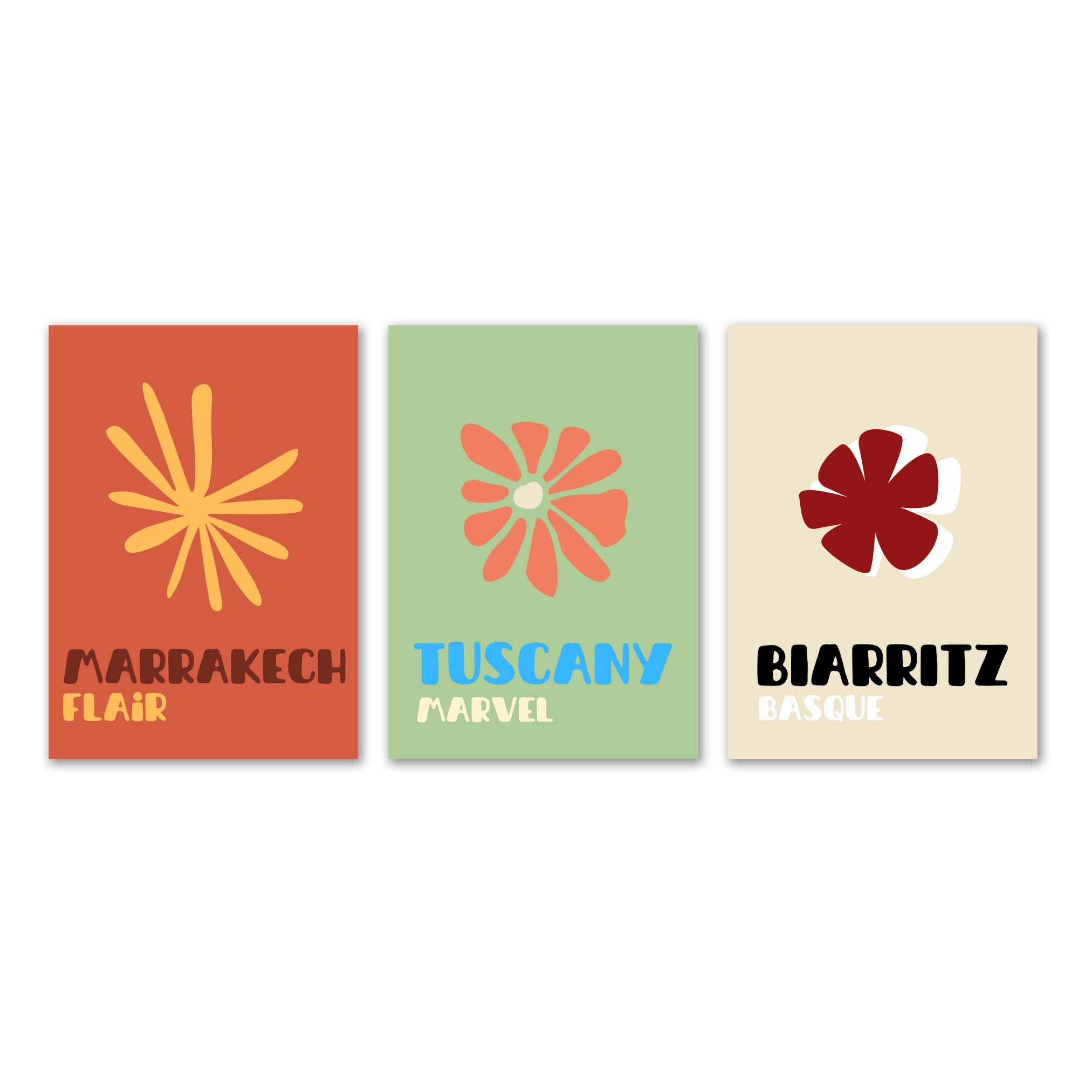 Pack de 3 affiches - Assouline / Marrakech, Tuscany, Biarritz
