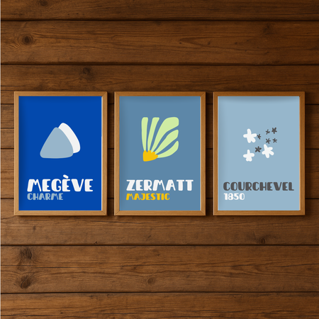 3 Affiches - Assouline / Megève, Zermatt, Courchevel
