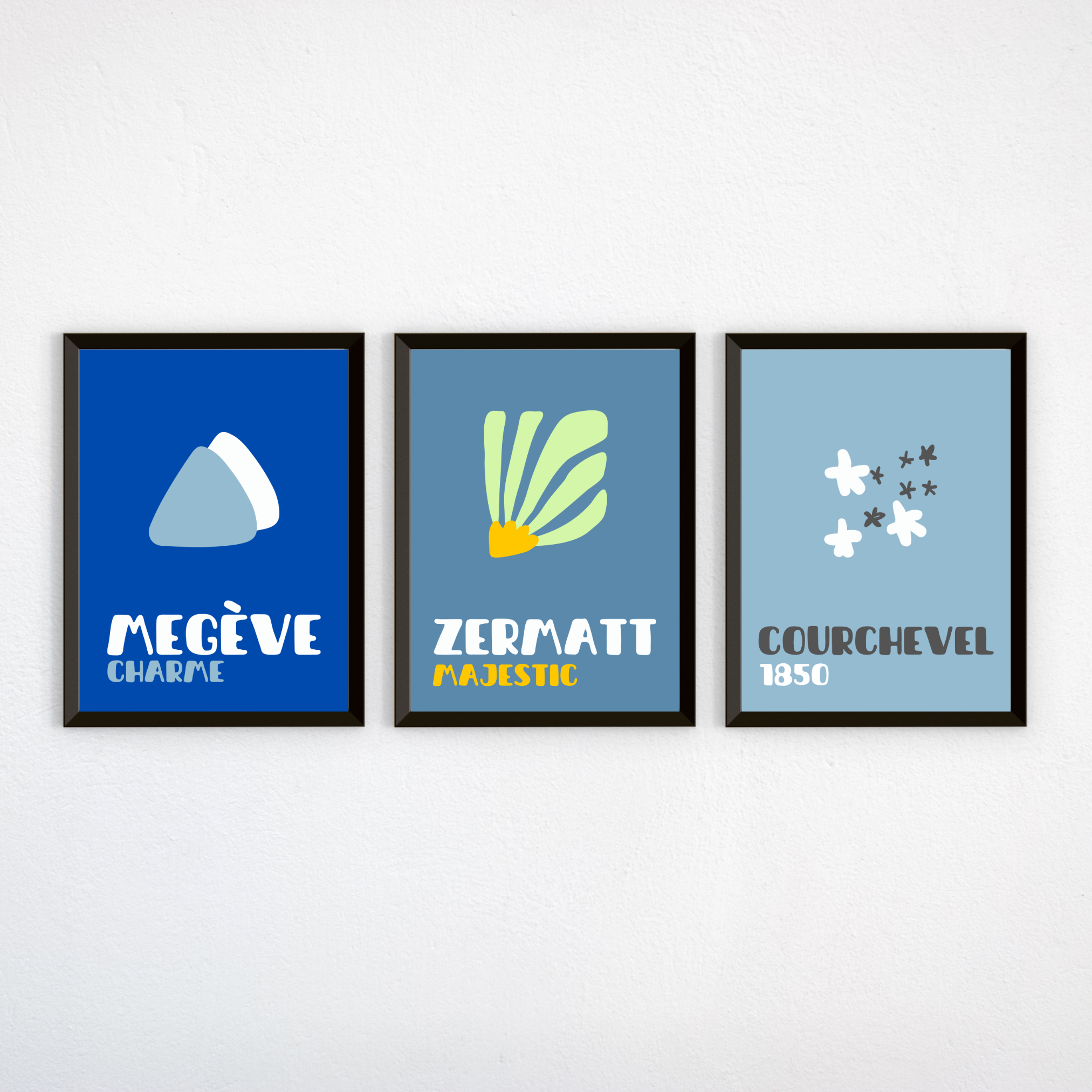 3 Affiches - Assouline / Megève, Zermatt, Courchevel