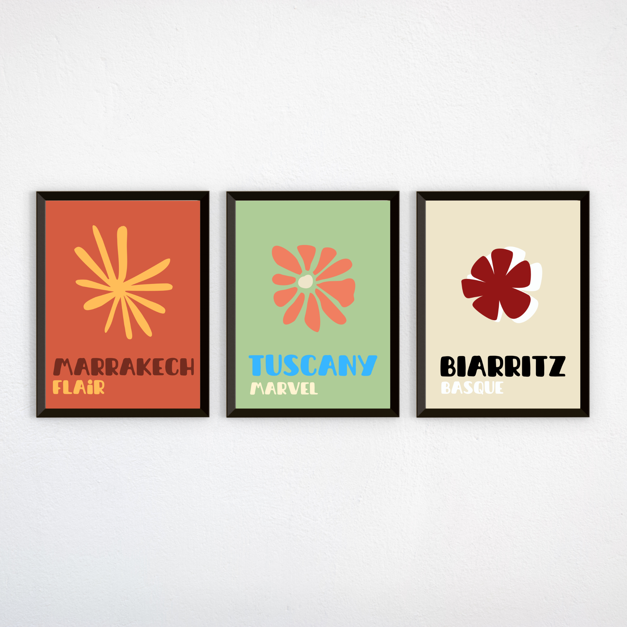 Pack de 3 affiches - Assouline / Marrakech, Tuscany, Biarritz