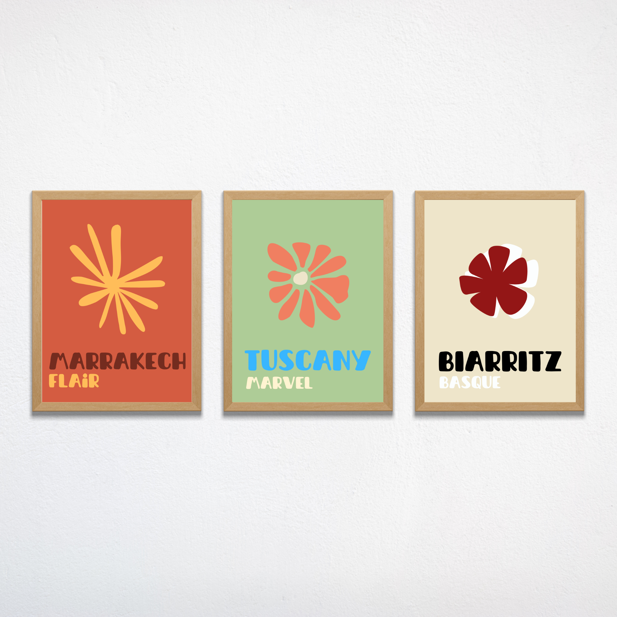 Pack de 3 affiches - Assouline / Marrakech, Tuscany, Biarritz