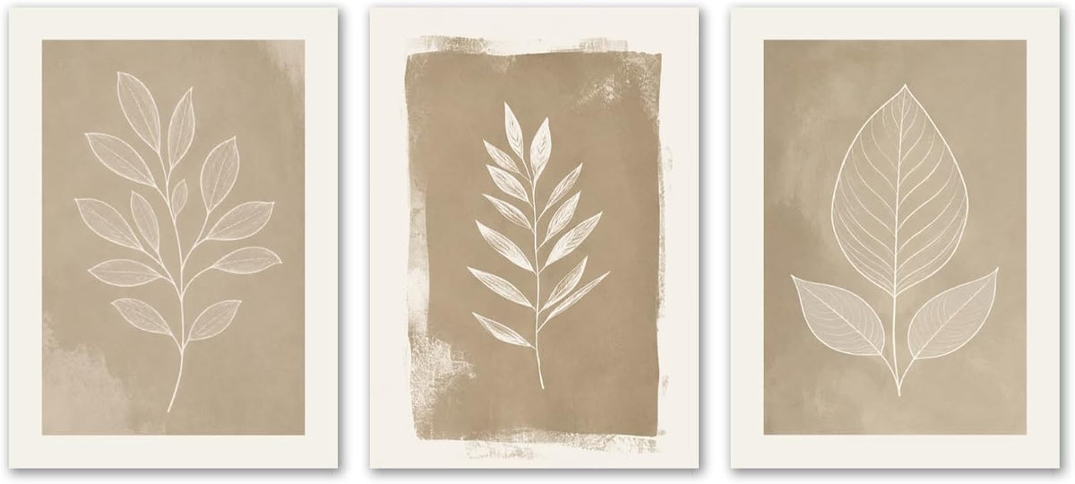 Beige Leaves - 3 affiches – visuel 1
