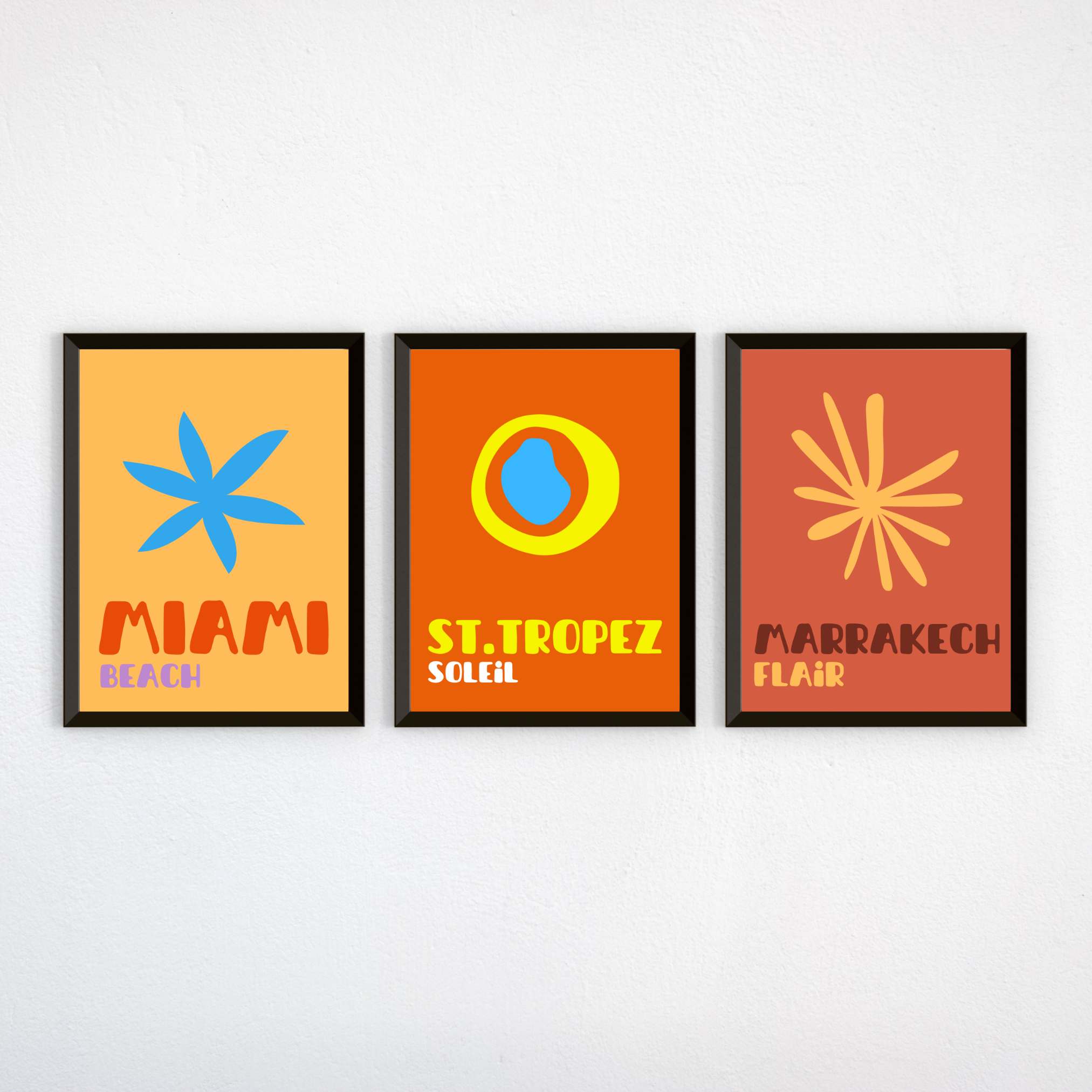 Pack de 3 affiches - Assouline / Miami, Palm Beach, Biarritz