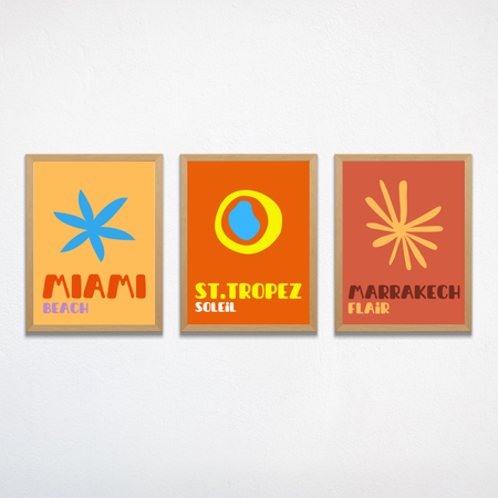 Pack de 3 affiches - Assouline / Miami, Palm Beach, Biarritz