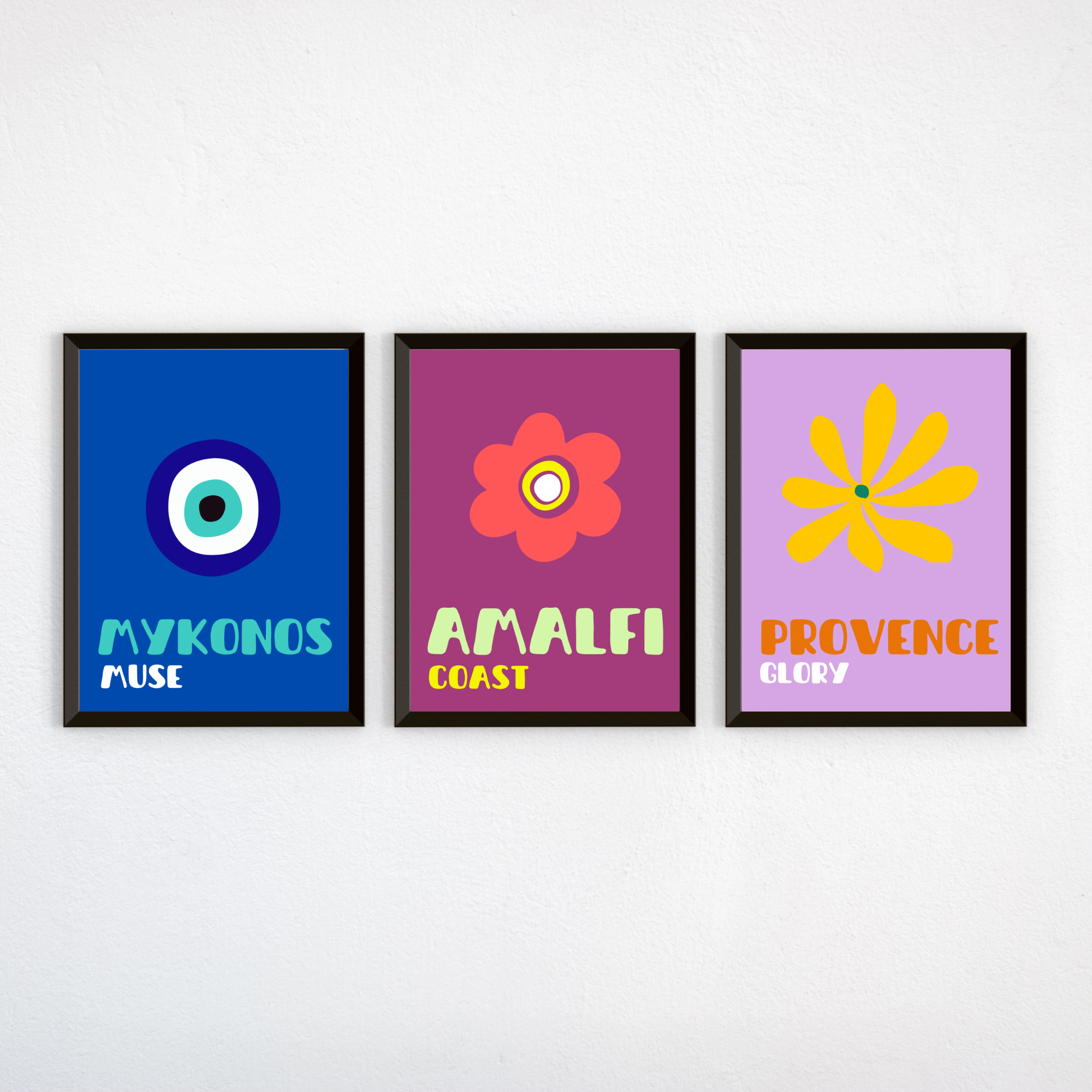 Pack de 3 affiches - Assouline / Mykonos, Amalfi, Provence