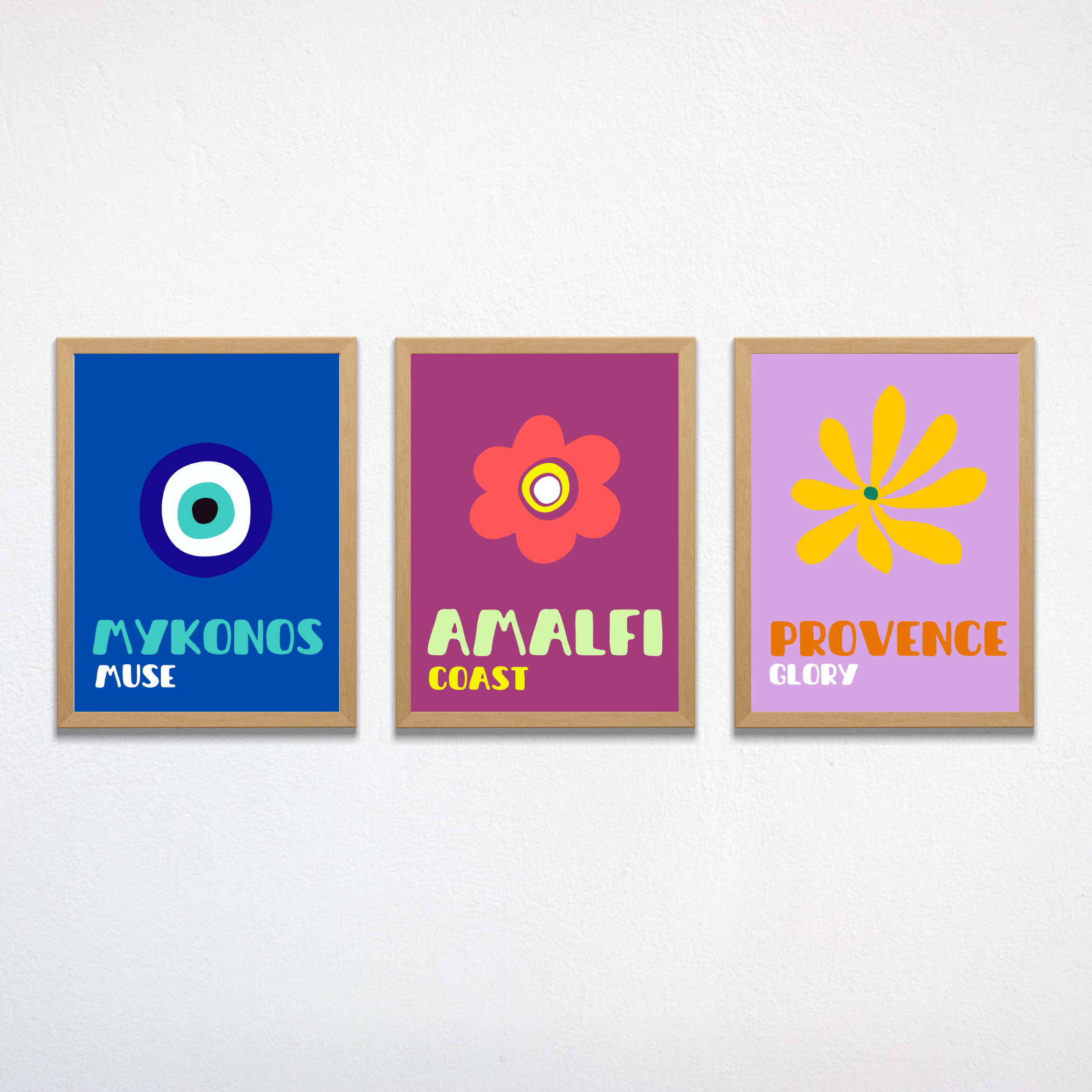 Pack de 3 affiches - Assouline / Mykonos, Amalfi, Provence