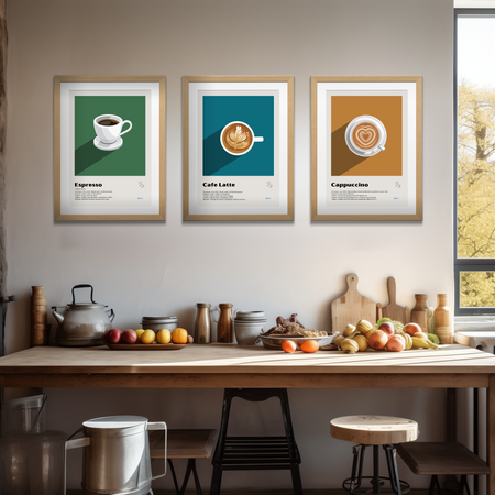 Pack de 3 affiches - Café