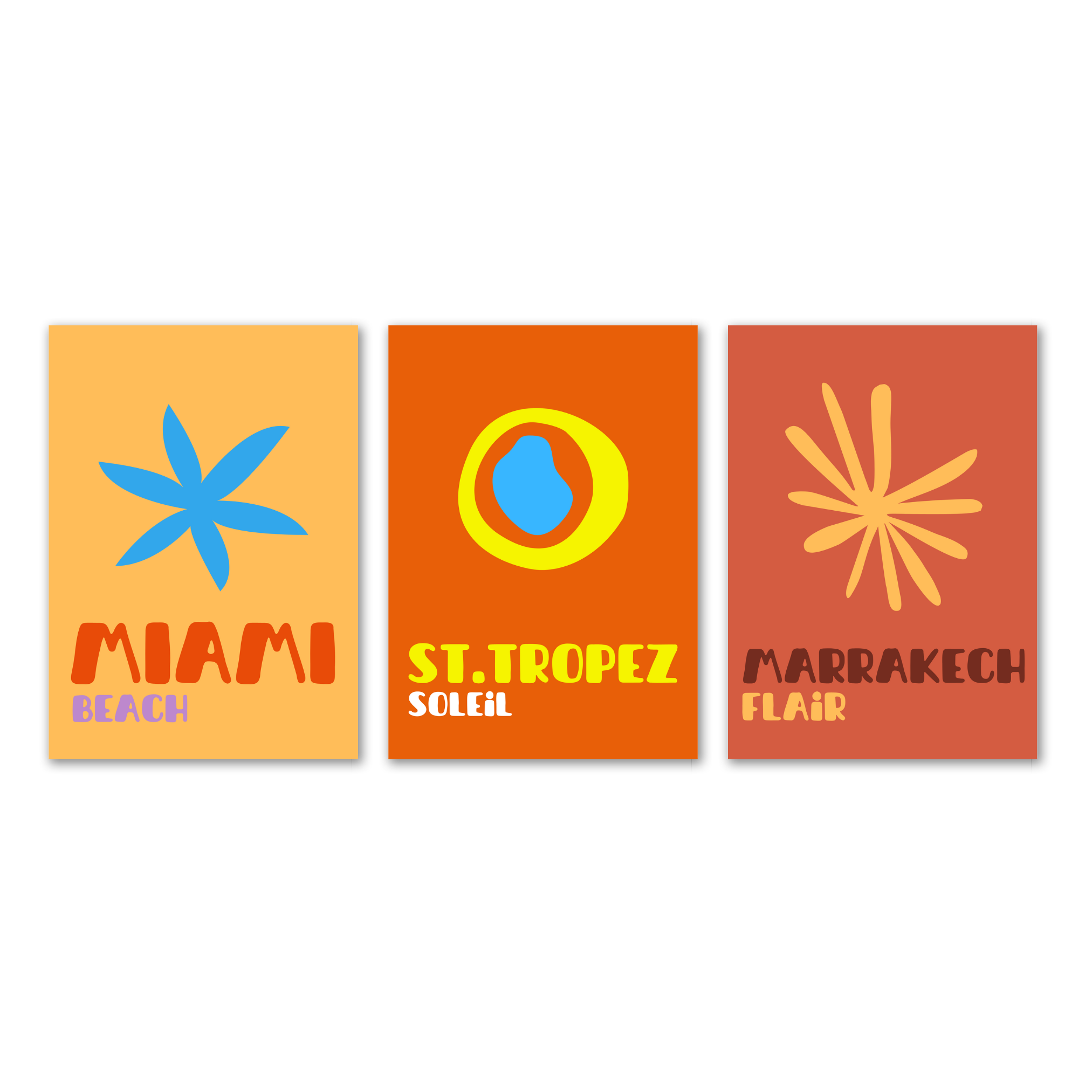 Pack de 3 affiches - Assouline / Miami, Palm Beach, Biarritz