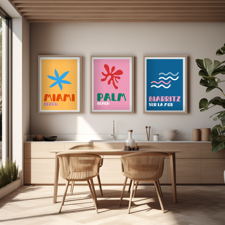 Pack de 3 affiches - Assouline / Miami, Palm Beach, Biarritz